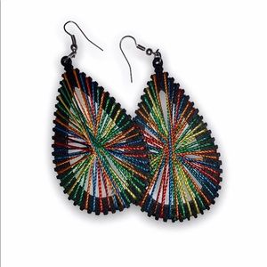 Multicolor yarn earrings